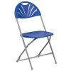 Blue Plastic Seat with Metal Frame Folding Chair (Set of 2) by Carnegy Avenue