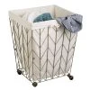 Antique Bronze Chevron Rolling Steel Wire Hamper with Cotton Liner by Honey-Can-Do 1 Antique Bronze Chevron Rolling Steel Wire Hamper with Cotton Liner by Honey-Can-Do -Carnegy Avenue Sales bronze antique honey can do hampers hmp 09093 64 1000