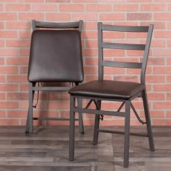 Brown Fabric Seat Metal Frame Folding Chair by Carnegy Avenue 16 Brown Fabric Seat Metal Frame Folding Chair by Carnegy Avenue -Carnegy Avenue Sales brown carnegy avenue folding chairs cga bd 245165 br hd 31 1000