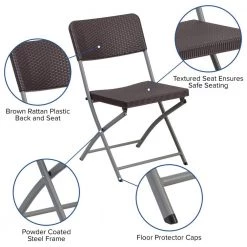 Brown Metal Folding Chair (2-Pack) by Carnegy Avenue -Carnegy Avenue Sales brown carnegy avenue folding chairs cga dad 275025 br hd 44 1000