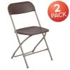 Brown Plastic Seat with Metal Frame Folding Chair (Set of 2) by Carnegy Avenue -Carnegy Avenue Sales brown carnegy avenue folding chairs cga le 274399 br hd 64 1000