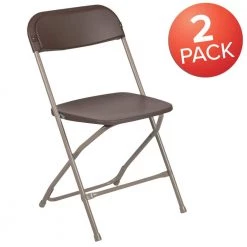 Brown Plastic Seat with Metal Frame Folding Chair (Set of 2) by Carnegy Avenue -Carnegy Avenue Sales brown carnegy avenue folding chairs cga le 274399 br hd c3 1000