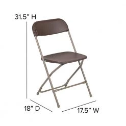 Brown Plastic Seat with Metal Frame Folding Chair (Set of 2) by Carnegy Avenue -Carnegy Avenue Sales brown carnegy avenue folding chairs cga le 274399 br hd fa 1000