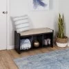 18.3 in. H x 37 in. W x 12.5 in. D MDF Shoe Storage Bench with Cushion in Black by Honey-Can-Do -Carnegy Avenue Sales brown honey can do shoe storage benches shf 09545 64 1000