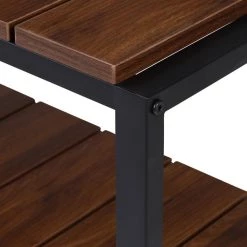 18 in. H x 33.85 in. W Walnut Particle Board and Steel 2-Tier Entryway Shoe Storage Bench by Honey-Can-Do -Carnegy Avenue Sales brown honey can do shoe storage benches sto 09775 44 1000