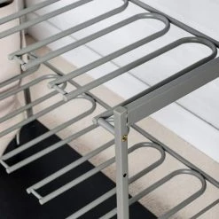 Silver Steel Entryway or Closet Hanging Boot Storage and Drying Rack by Honey-Can-Do -Carnegy Avenue Sales brown honey can do shoe trees boot shapers sho 09223 44 1000