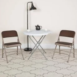 Brown Patterned Metal Folding Chair (4-Pack) by Carnegy Avenue -Carnegy Avenue Sales brown patterned carnegy avenue folding chairs cga aw 23785 br hd 31 1000