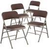 Brown Patterned Metal Folding Chair (4-Pack) by Carnegy Avenue -Carnegy Avenue Sales brown patterned carnegy avenue folding chairs cga aw 23785 br hd 64 1000