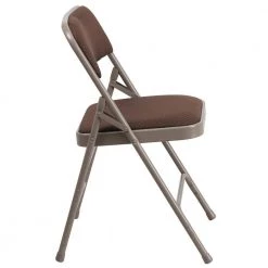Brown Patterned Metal Folding Chair (4-Pack) by Carnegy Avenue -Carnegy Avenue Sales brown patterned carnegy avenue folding chairs cga aw 23785 br hd e1 1000