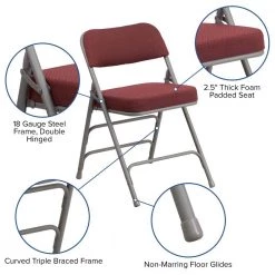 Burgundy Metal Folding Chair (4-Pack) by Carnegy Avenue -Carnegy Avenue Sales burgundy carnegy avenue folding chairs cga aw 229148 bu hd 44 1000