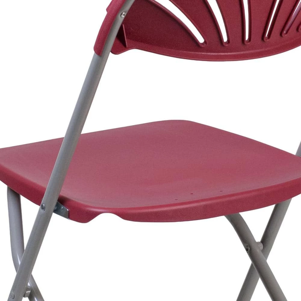 Burgundy Plastic Seat Outdoor Safe Folding Chair by Carnegy Avenue 7 Burgundy Plastic Seat Outdoor Safe Folding Chair by Carnegy Avenue - Image 5