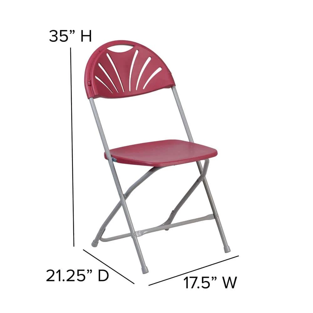 Burgundy Plastic Seat Outdoor Safe Folding Chair by Carnegy Avenue 9 Burgundy Plastic Seat Outdoor Safe Folding Chair by Carnegy Avenue - Image 7