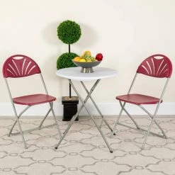 Burgundy Plastic Seat with Metal Frame Folding Chair (Set of 2) by Carnegy Avenue -Carnegy Avenue Sales burgundy carnegy avenue folding chairs cga le 274429 bu hd c3 1000