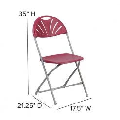Burgundy Plastic Seat with Metal Frame Folding Chair (Set of 2) by Carnegy Avenue -Carnegy Avenue Sales burgundy carnegy avenue folding chairs cga le 274429 bu hd fa 1000