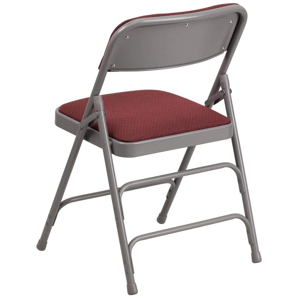Burgundy Patterned Metal Folding Chair (4-Pack) by Carnegy Avenue 5 Burgundy Patterned Metal Folding Chair (4-Pack) by Carnegy Avenue - Image 3