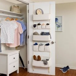 4-Hook Over-The-Door Accessory Rack by Honey-Can-Do -Carnegy Avenue Sales canvas honey can do tie racks belt racks sft 08648 31 1000