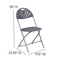 Charcoal Plastic Seat Metal Frame Outdoor Safe Folding Chair by Carnegy Avenue -Carnegy Avenue Sales charcoal carnegy avenue folding chairs cga le 204029 ch hd fa 1000