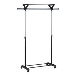 Chrome Steel Clothes Rack with Top Shelf 52.76 in. W x 72.5 in. H by Honey-Can-Do