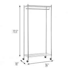 Chrome Steel Clothes Rack 35.83 in. W x 76.77 in. H by Honey-Can-Do -Carnegy Avenue Sales chrome honey can do clothes racks gar 01120 1f 1000