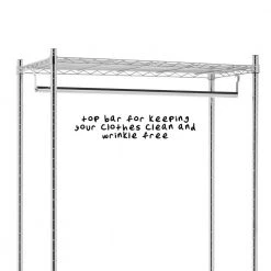 Chrome Steel Clothes Rack 35.83 in. W x 76.77 in. H by Honey-Can-Do -Carnegy Avenue Sales chrome honey can do clothes racks gar 01120 4f 1000