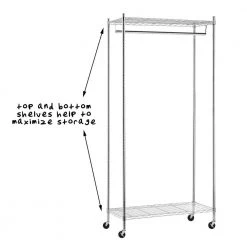 Chrome Steel Clothes Rack 35.83 in. W x 76.77 in. H by Honey-Can-Do -Carnegy Avenue Sales chrome honey can do clothes racks gar 01120 c3 1000
