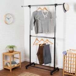 Chrome Steel Clothes Rack 60 in. W x 73 in. H by Honey-Can-Do -Carnegy Avenue Sales chrome honey can do clothes racks gar 09375 31 1000