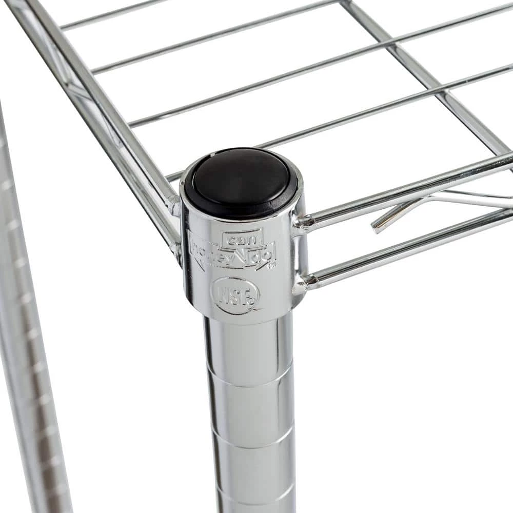 Chrome 4-Tier Steel Wire Shelving Unit (14 in. D x 36 in. W x 59 in. H) by Honey-Can-Do 6 Chrome 4-Tier Steel Wire Shelving Unit (14 in. D x 36 in. W x 59 in. H) by Honey-Can-Do - Image 4