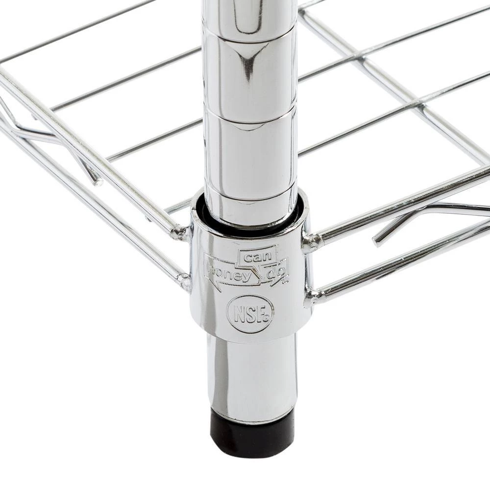 Chrome 4-Tier Steel Wire Shelving Unit (14 in. D x 36 in. W x 59 in. H) by Honey-Can-Do 7 Chrome 4-Tier Steel Wire Shelving Unit (14 in. D x 36 in. W x 59 in. H) by Honey-Can-Do - Image 5