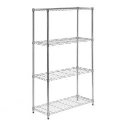 Chrome 4-Tier Steel Wire Shelving Unit (14 in. D x 36 in. W x 59 in. H) by Honey-Can-Do