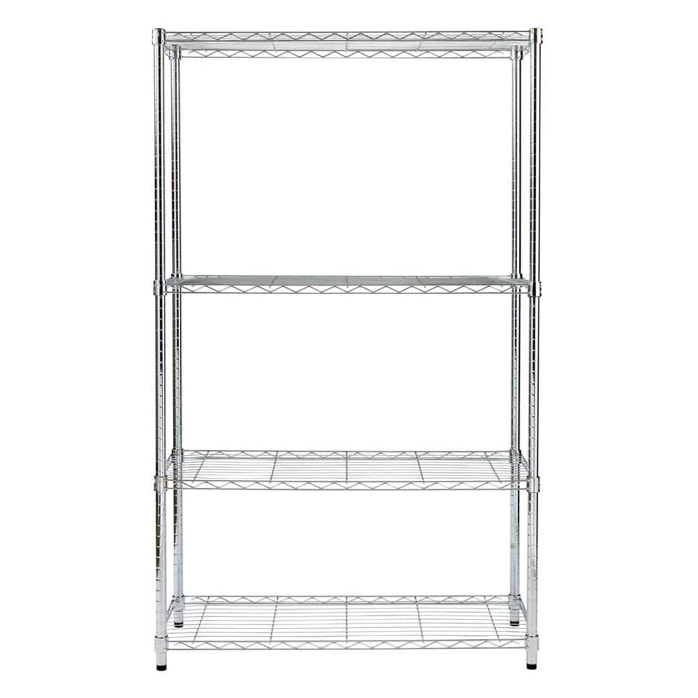 Chrome 4-Tier Steel Wire Shelving Unit (14 in. D x 36 in. W x 59 in. H) by Honey-Can-Do 4 Chrome 4-Tier Steel Wire Shelving Unit (14 in. D x 36 in. W x 59 in. H) by Honey-Can-Do - Image 2