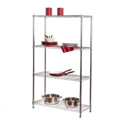 Chrome 4-Tier Steel Wire Shelving Unit (14 in. D x 36 in. W x 59 in. H) by Honey-Can-Do 14 Chrome 4-Tier Steel Wire Shelving Unit (14 in. D x 36 in. W x 59 in. H) by Honey-Can-Do -Carnegy Avenue Sales chrome honey can do freestanding shelving units shf 01456 fa 1000