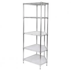 Chrome 5-Tier Corner Metal Wire Shelving Unit (18 in. W x 72 in. H x 27 in. D) by Honey-Can-Do -Carnegy Avenue Sales chrome honey can do freestanding shelving units shf 04886 4f 1000