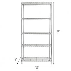 Chrome 5-Tier Heavy Duty Adjustable Steel Freestanding Garage Storage Shelving Unit (36 in. W x 72 in. H x 16 in. D) by Honey-Can-Do -Carnegy Avenue Sales chrome honey can do freestanding shelving units shf 09366 4f 1000