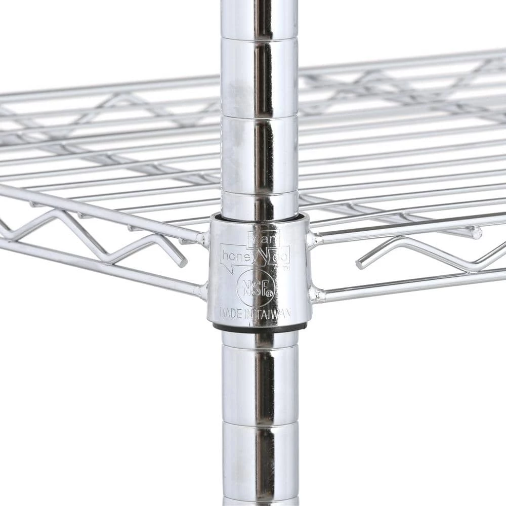 Chrome 4-Tier Heavy Duty Adjustable Steel Garage Storage Shelving (36 in. W x 54 in. H x 14 in. D) by Honey-Can-Do 5 Chrome 4-Tier Heavy Duty Adjustable Steel Garage Storage Shelving (36 in. W x 54 in. H x 14 in. D) by Honey-Can-Do - Image 3