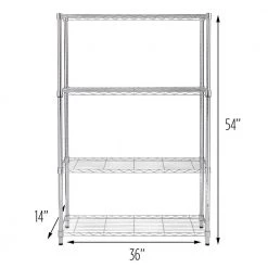 Chrome 4-Tier Heavy Duty Adjustable Steel Garage Storage Shelving (36 in. W x 54 in. H x 14 in. D) by Honey-Can-Do 24 Chrome 4-Tier Heavy Duty Adjustable Steel Garage Storage Shelving (36 in. W x 54 in. H x 14 in. D) by Honey-Can-Do -Carnegy Avenue Sales chrome honey can do freestanding shelving units shf 09437 44 1000
