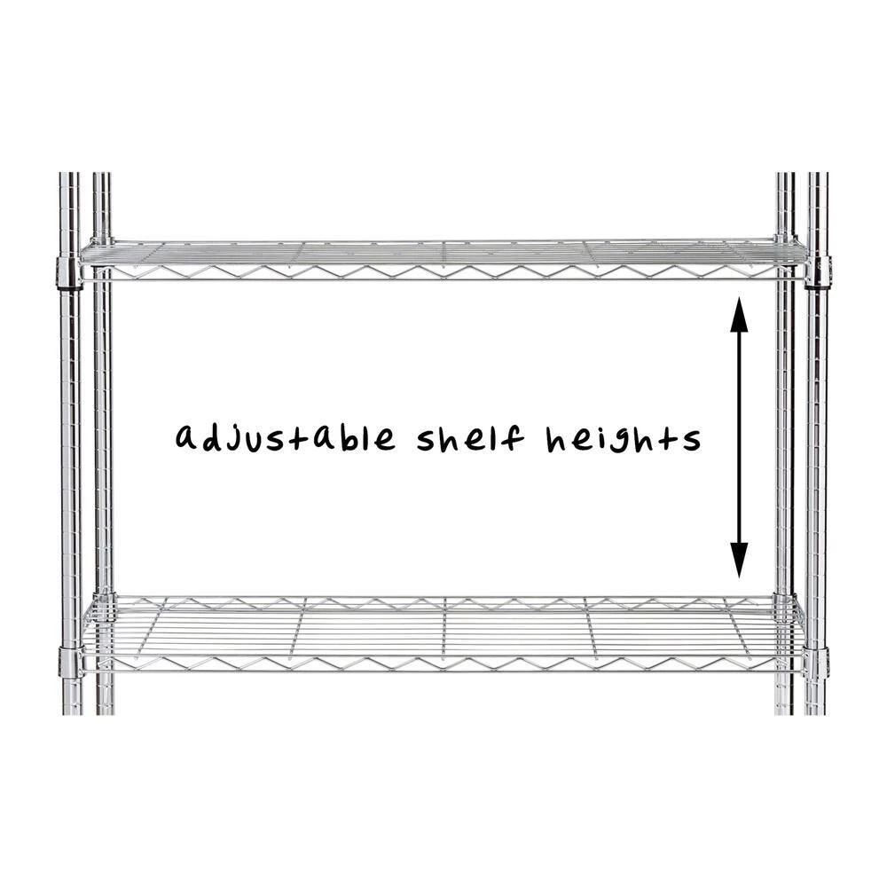 Chrome 4-Tier Heavy Duty Adjustable Steel Garage Storage Shelving (36 in. W x 54 in. H x 14 in. D) by Honey-Can-Do 14 Chrome 4-Tier Heavy Duty Adjustable Steel Garage Storage Shelving (36 in. W x 54 in. H x 14 in. D) by Honey-Can-Do - Image 12