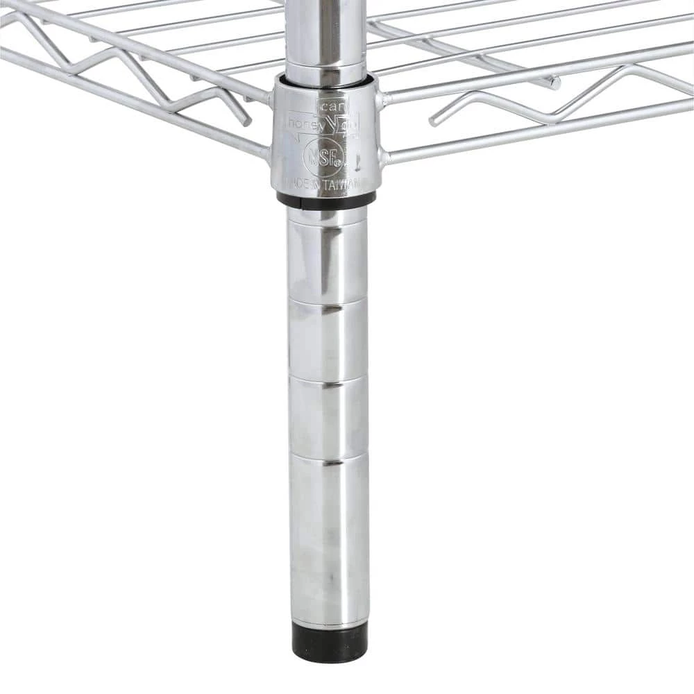 Chrome 4-Tier Heavy Duty Adjustable Steel Garage Storage Shelving (36 in. W x 54 in. H x 14 in. D) by Honey-Can-Do 4 Chrome 4-Tier Heavy Duty Adjustable Steel Garage Storage Shelving (36 in. W x 54 in. H x 14 in. D) by Honey-Can-Do - Image 2