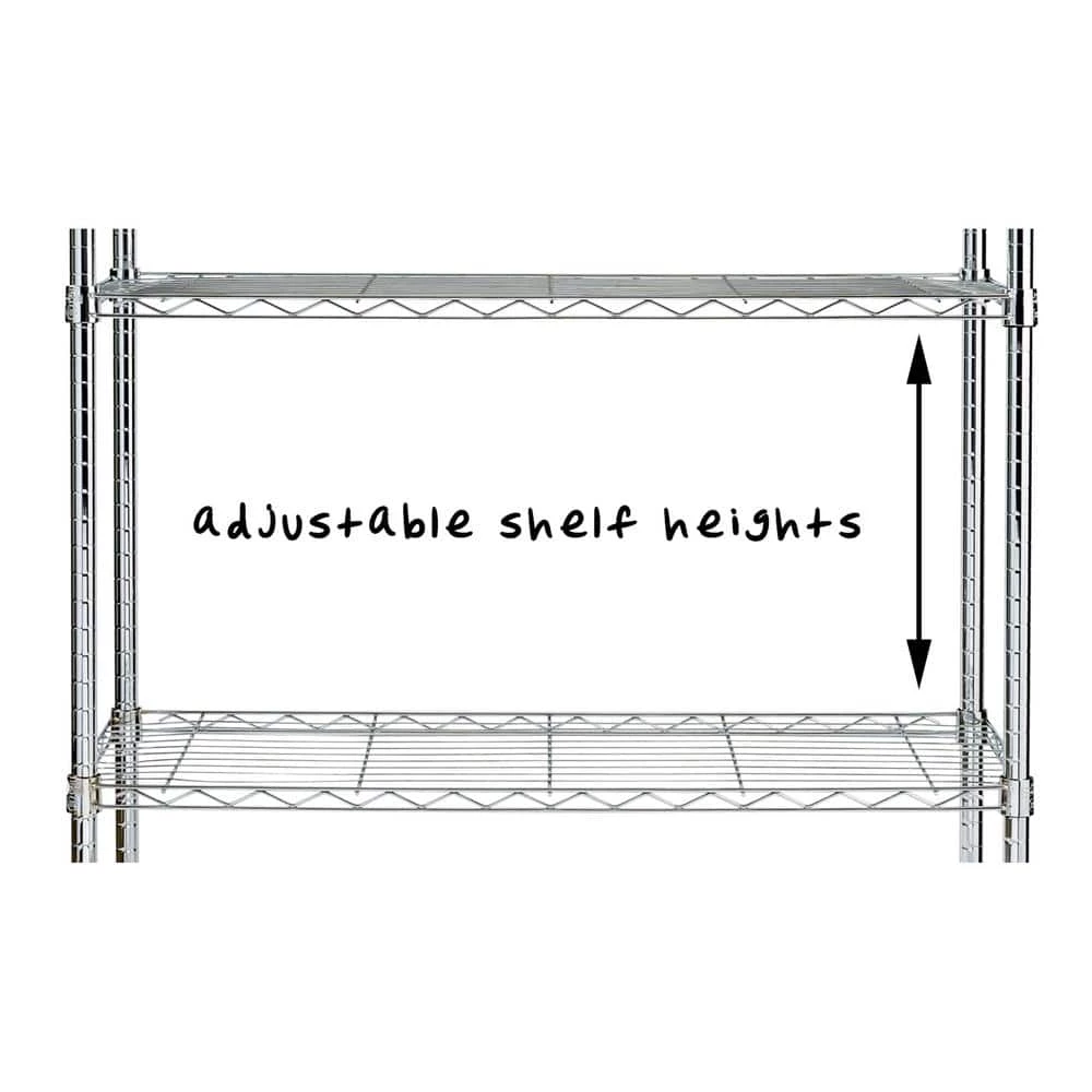 Chrome 5-Tier Adjustable Rolling Steel Garage Storage Shelving Unit (36 in. W x 72 in. H x 18 in. D) by Honey-Can-Do 6 Chrome 5-Tier Adjustable Rolling Steel Garage Storage Shelving Unit (36 in. W x 72 in. H x 18 in. D) by Honey-Can-Do - Image 4