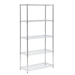 Chrome 5-Tier Adjustable Rolling Steel Garage Storage Shelving Unit (36 in. W x 72 in. H x 18 in. D) by Honey-Can-Do