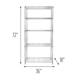Chrome 5-Tier Adjustable Rolling Steel Garage Storage Shelving Unit (36 in. W x 72 in. H x 18 in. D) by Honey-Can-Do 16 Chrome 5-Tier Adjustable Rolling Steel Garage Storage Shelving Unit (36 in. W x 72 in. H x 18 in. D) by Honey-Can-Do -Carnegy Avenue Sales chrome honey can do freestanding shelving units shf 09685 76 1000