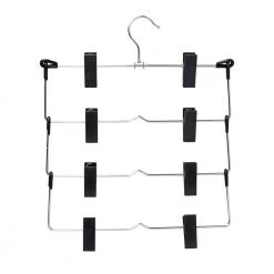 Chrome and Black Steel 4-Tier Pant and Skirt Hangers (2-Pack) by Honey-Can-Do