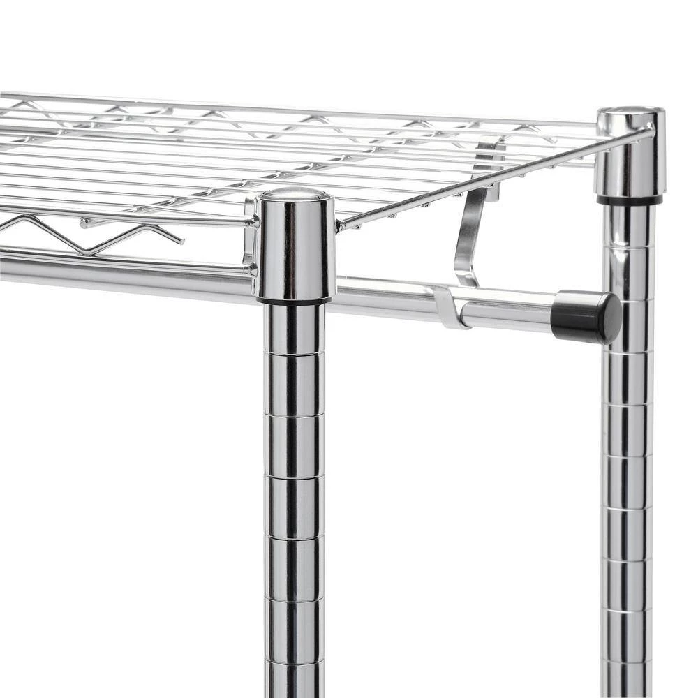 74 in. H Chrome Rolling Urban Laundry Center by Honey-Can-Do 5 74 in. H Chrome Rolling Urban Laundry Center by Honey-Can-Do - Image 3