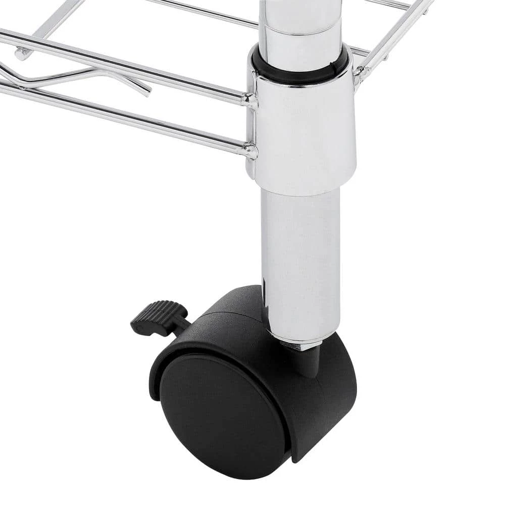 74 in. H Chrome Rolling Urban Laundry Center by Honey-Can-Do 6 74 in. H Chrome Rolling Urban Laundry Center by Honey-Can-Do - Image 4