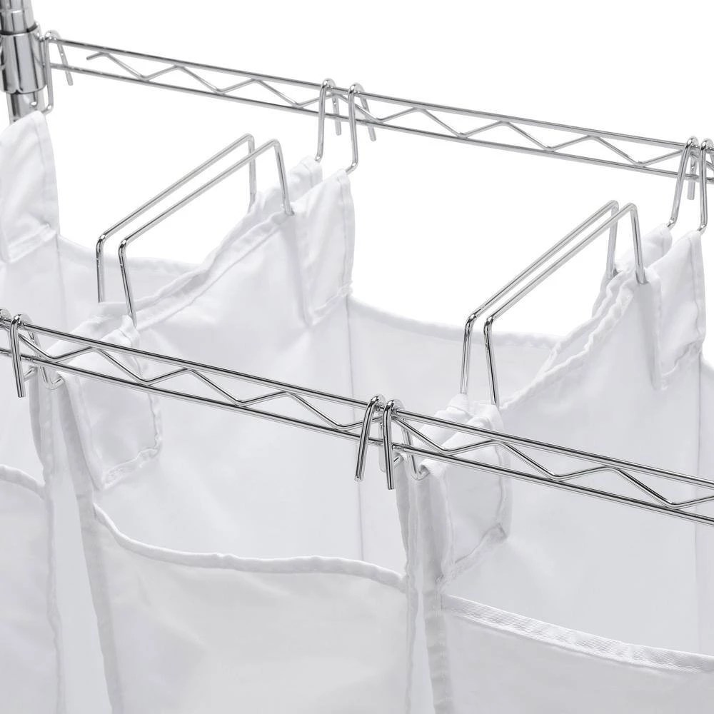 74 in. H Chrome Rolling Urban Laundry Center by Honey-Can-Do 4 74 in. H Chrome Rolling Urban Laundry Center by Honey-Can-Do - Image 2