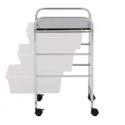 3-Drawer Plastic Storage Cart on Wheels by Honey-Can-Do -Carnegy Avenue Sales clear chrome honey can do craft storage crt 02215 40 1000