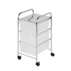 3-Drawer Plastic Storage Cart on Wheels by Honey-Can-Do