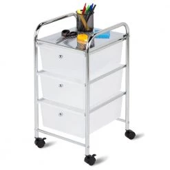 3-Drawer Plastic Storage Cart on Wheels by Honey-Can-Do -Carnegy Avenue Sales clear chrome honey can do craft storage crt 02215 a0 1000