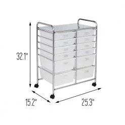 12-Drawer Steel/Plastic Craft Storage Cart in Clear by Honey-Can-Do -Carnegy Avenue Sales clear chrome honey can do craft storage crt 09641 44 1000