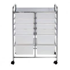 12-Drawer Steel/Plastic Craft Storage Cart in Clear by Honey-Can-Do -Carnegy Avenue Sales clear chrome honey can do craft storage crt 09641 66 1000