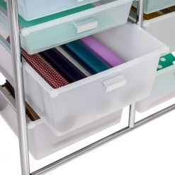12-Drawer Steel/Plastic Craft Storage Cart in Clear by Honey-Can-Do -Carnegy Avenue Sales clear chrome honey can do craft storage crt 09641 76 1000